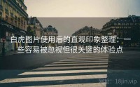 白虎图片使用后的直观印象整理：一些容易被忽视但很关键的体验点
