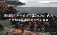 黑料网｜不带滤镜的体验总结：内容更新频率与实际可用性的观察