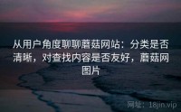 从用户角度聊聊蘑菇网站：分类是否清晰，对查找内容是否友好，蘑菇网图片