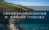 天美密桃果冻mv使用后的直观印象整理：普通用户视角下的优缺点盘点