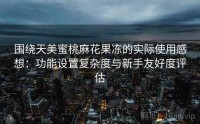 围绕天美蜜桃麻花果冻的实际使用感想：功能设置复杂度与新手友好度评估