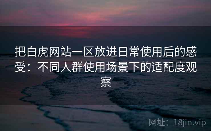 把白虎网站一区放进日常使用后的感受:不同人群使用场景下的适配度观察 把白虎网站一区放进日常使用后的感受:不同人群使用场景下的适配度观察