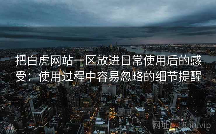 把白虎网站一区放进日常使用后的感受：使用过程中容易忽略的细节提醒