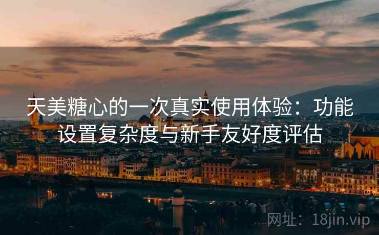 天美糖心的一次真实使用体验：功能设置复杂度与新手友好度评估