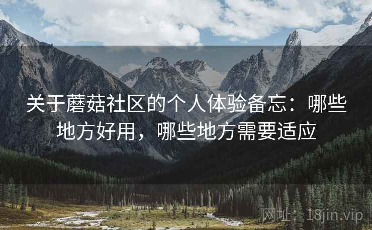 关于蘑菇社区的个人体验备忘：哪些地方好用，哪些地方需要适应