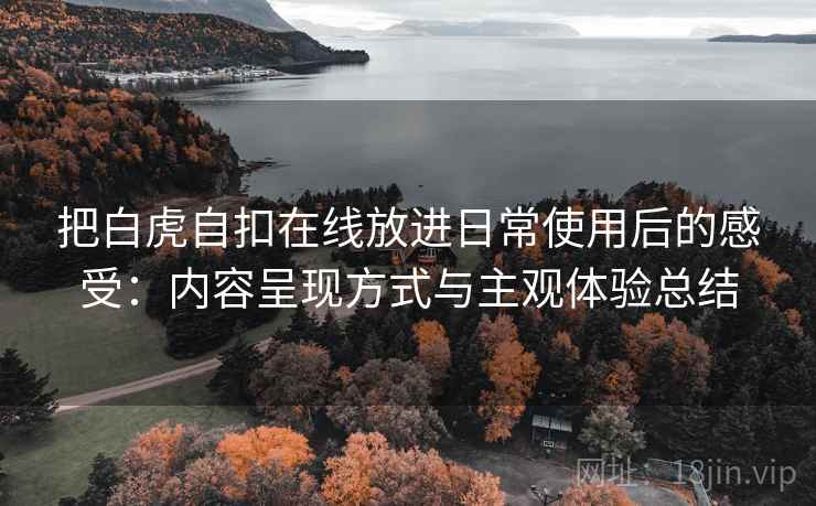 把白虎自扣在线放进日常使用后的感受：内容呈现方式与主观体验总结